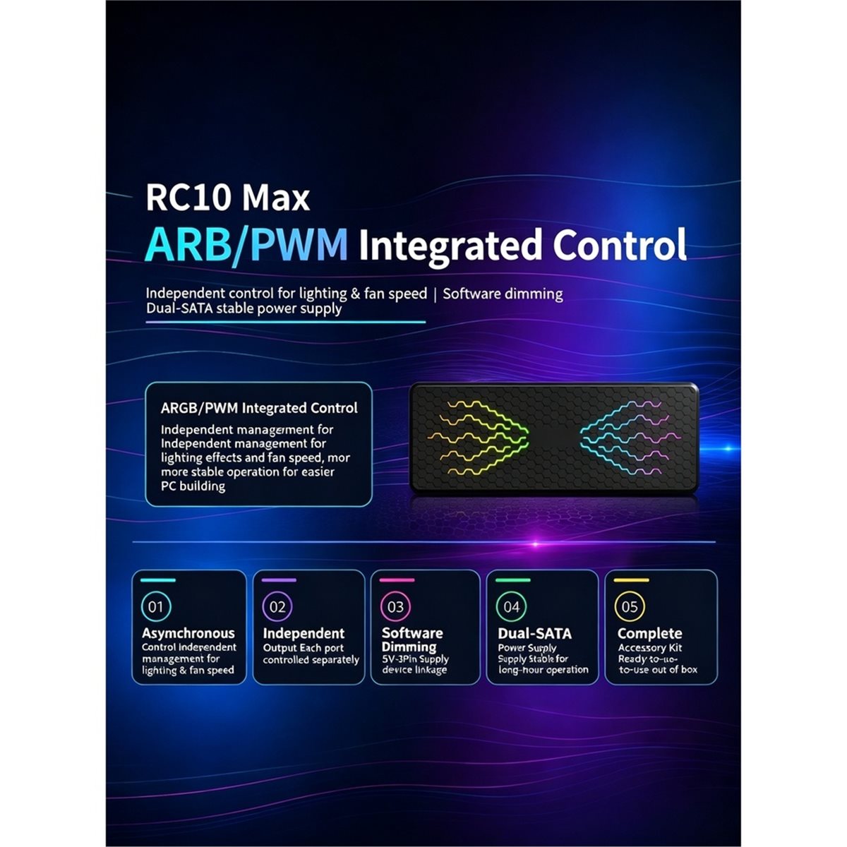 RC10max ARGB Hub per Case PC,  - Case Fan Controller recensione e prezzo